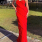 Red Maxi Prom Dress With Frill Detail Backless Party Dress,DP0269