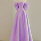 Blue A-Line Satin Long Prom Dresses Formal Evening Dresses,DP0277