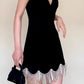 Vintage Schwarzes Sweetheart Quaste Spaghettiträger Kurzes Partykleid Etuikleid Cocktailkleid Homecoming Kleid DP6521