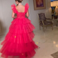 Unique Layered Tulle Prom Dresses Ball Gowns Long Evening Dress ,DP0287