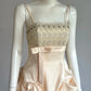 Vintage Champagne A-Line Spaghetti Strap Homecoming Dress Satin Beaded Party Dress Short Cocktail Dress, DP6555