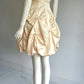 Vintage Champagne A-Line Spaghetti Strap Homecoming Dress Satin Beaded Party Dress Short Cocktail Dress, DP6555