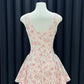 Vintage Floral A-Line Homecoming Dress Square-neck Party Dress Short Cocktail Dress, DP6554
