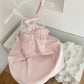 Vintage Pink Beaded Homecoming Dress A-Line Satin Party Dress Short Cocktail Dress, DP6553