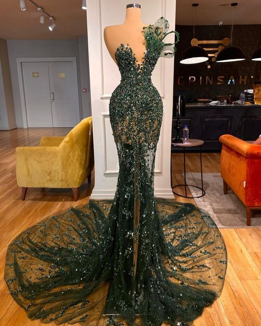 Green Prom Dress DSProm Green Prom Dress DSProm