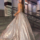 Extra Chic Ball Gown Ruffles Sleeveless Sequins Sweep Brush Train Sweetheart Prom Dress,DP308