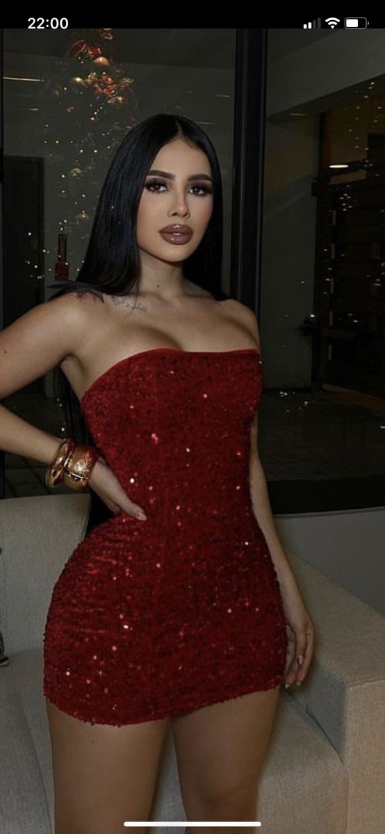 Sexy Red Strapless Sequins Sheath Short Party Dress Evening Gown, DP4030