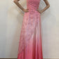 Lovely Pink Strapless A-Line Lace Satin Party Dress Evening Gown, DP4035