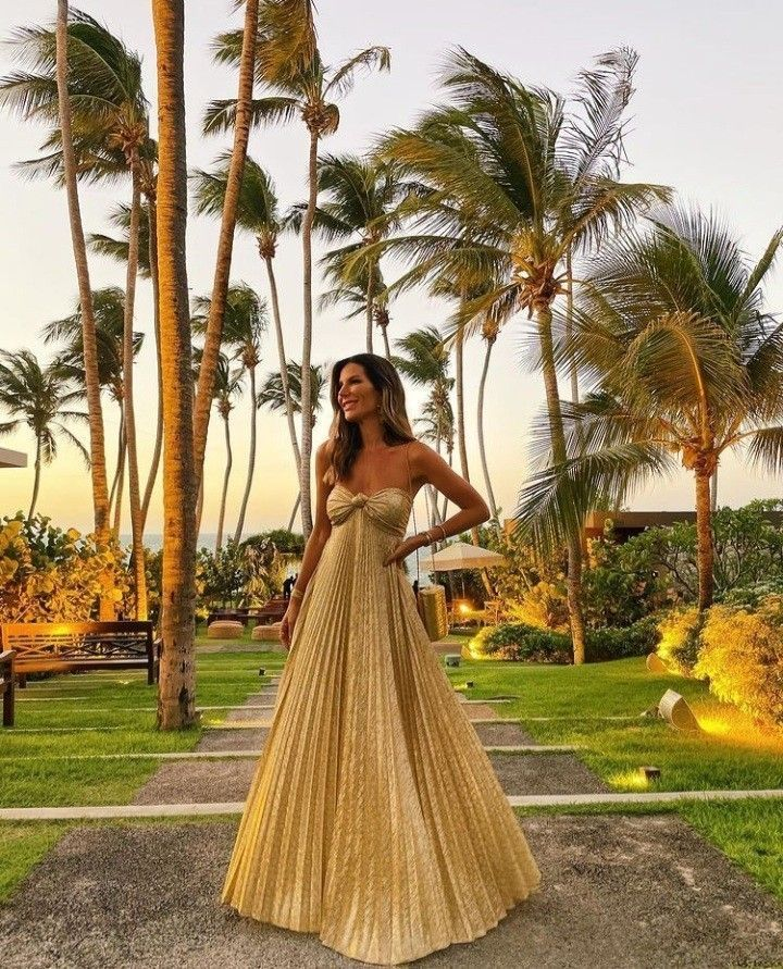 Gold Strapless A-Line Pleated Long Evening Party Dress DP3918