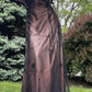 Elegant Brown Spaghetti Straps A-Line Vintage Long Party Dress, DP3989