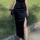 Simple Black Straps Sheath Party Dress Formal Dinner Dress, DP4007