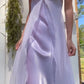 Light Lilac Spaghetti Straps A-Line Long Formal Party Dress, DP4009