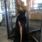 Black Strapless Sheath Lace Tulle Black Girl Long Formal Party Dress, DP4016