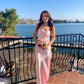 Pink Straps Sheath Satin Long Prom Dress Wedding Guest Dress, DP4055