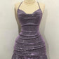 Lovely Halter Shiny Sheath Short Party Dress Homecoming Dress, DP4094