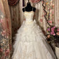 Vintage Spaghetti Straps A-Line Sequins Tiered Long Wedding Dress, DP4121