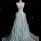 Tiffany Blue Sweetheart A-Line Tulle Long Formal Evening Gown, DP4127