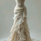 Elegant Ivory Straps Mermaid Wedding Dress Evening Gown, DP4161