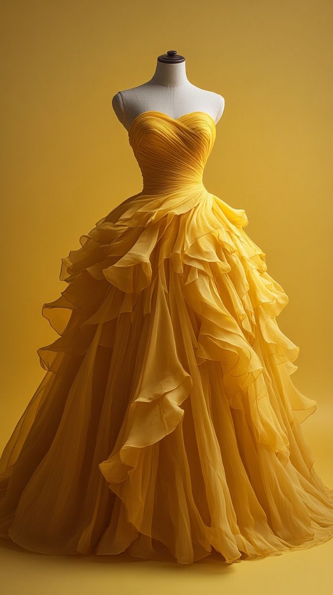 Yellow A-Line Sweetheart Neck Long Prom Dress Evening Gown, DP4173