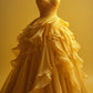 Yellow A-Line Sweetheart Neck Long Prom Dress Evening Gown, DP4173