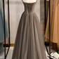 Tulle Spaghetti Strap Long Prom Dress with Beading A-Line Evening Dresses,DP417