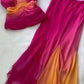 Fuchsia Halter Sheath Chiffon 2 Pieces Party Dress, DP4182