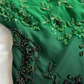 Green Spaghetti Straps Beading Vintage Long Party Dress, DP4189