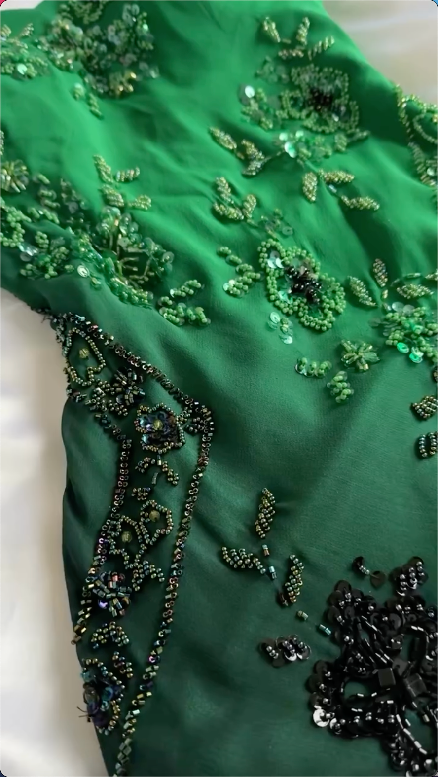 Green Spaghetti Straps Beading Vintage Long Party Dress, DP4189