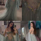 Light Blue Off Shoulder A-Line Fairy Long Party Dress, DP4200