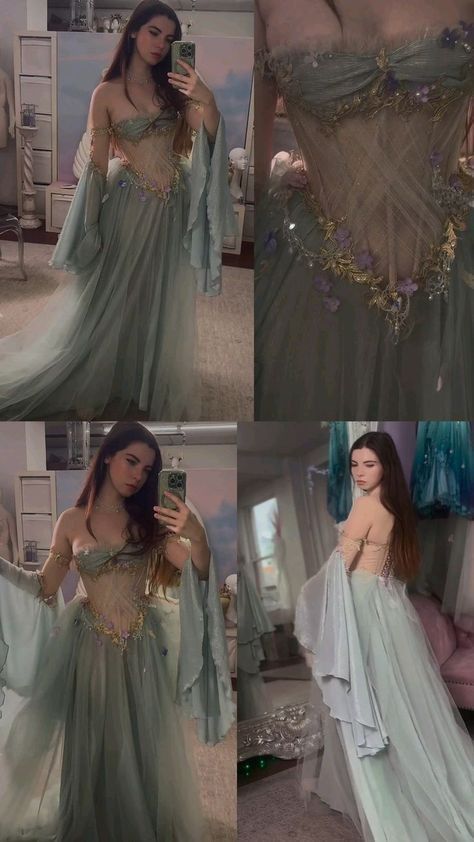 Light Blue Off Shoulder A-Line Fairy Long Party Dress, DP4200