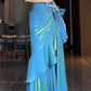 Blue Spaghetti Straps Mermaid Graduation Dress Long Prom Dress, DP4221