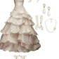 Ivory Strapless A-Line Tiered Long Party Gown Wedding Dress, DP4255