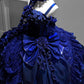 Royal Blue Gothic Straps Quinceanera Dress Birthday Ball Gown, DP4256