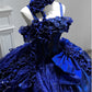 Royal Blue Gothic Straps Quinceanera Dress Birthday Ball Gown, DP4256