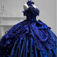 Royal Blue Gothic Straps Quinceanera Dress Birthday Ball Gown, DP4256