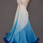 Spaghetti Straps A-Line Chiffon Ombre Vintage Party Dress, DP4291