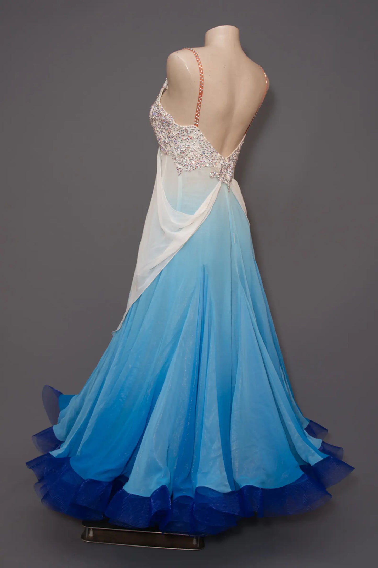 Spaghetti Straps A-Line Chiffon Ombre Vintage Party Dress, DP4291