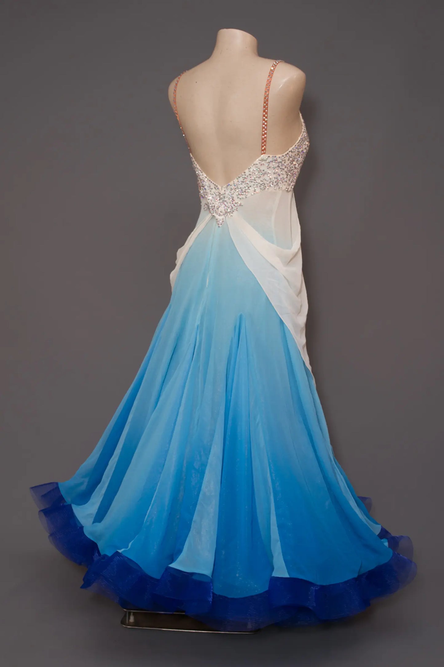 Spaghetti Straps A-Line Chiffon Ombre Vintage Party Dress, DP4291