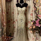 Champagne Sweetheart Beading Mermaid Vintage Long Prom Dress, DP4297