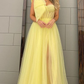 One Shoulder Sweetheart Floor-Length Tulle Prom Dresses,DP481