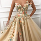 Beautiful One Shoulder A-Line Tulle Prom Dresses With Flowers,DP492