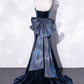 Blue Mermaid Velvet Long Prom Dresses Velvet Long Evening Dress,DP496