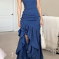 Sexy Mermaid Strapless Ruffles Long Prom Dress Party Dress,DP528