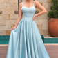 A Line Spaghetti Straps Sweetheart Ruched Long Bridesmaid Dress Prom Dress,DP568