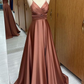 Sexy Spaghetti Straps A-Line Floor-Length Evening Gown Long Prom Dress,DP574