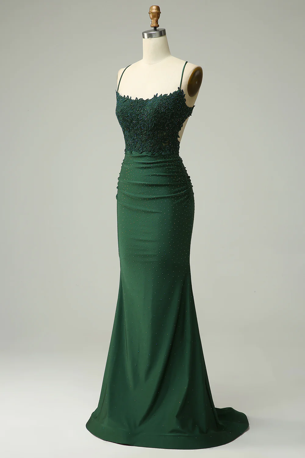 Mermaid Dark Green Long Prom Dress with Appliques Beading,DP577