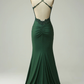 Mermaid Dark Green Long Prom Dress with Appliques Beading,DP577