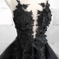 Black Tulle Lace Long Prom Dress Formal Party Dress Graduation Dress,DP586