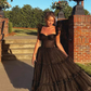 Black Tulle Tiered Ankle-Length Long Prom Dress A-Line Evening Gown,DP608