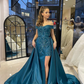 Glamorous Off-the-Shoulder Sheath Evening Party Gowns with Appliques,DP636